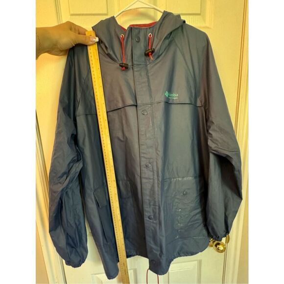 Vintage 90’s Columbia Soft Bill Hood Durable Classic Men’s Raincoat Size Large - Picture 12 of 15